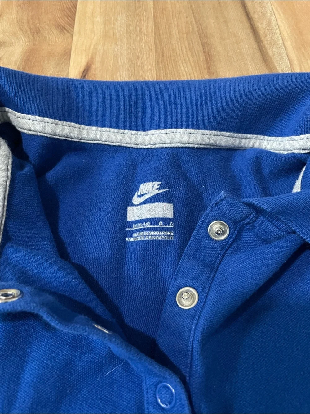 Girls Nike Blue Shirts Bundle (Short sleeve tee & polo) Sz L 12/14 90s Golf Prep